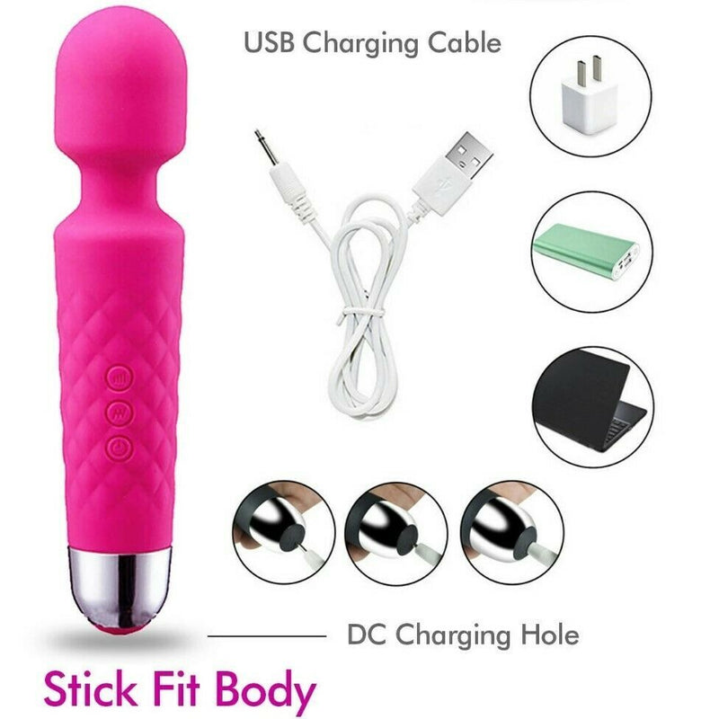 Magic Massage Wand Muscle Relaxation Massager 20 Speed Vibrating Full Body Therapy Motor