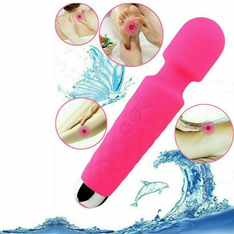 Magic Massage Wand Muscle Relaxation Massager 20 Speed Vibrating Full Body Therapy Motor